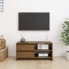 Chingford TV Cabinet 80x31x39 cm Solid Pinewood – Honey Brown
