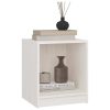 Hoover Bedside Cabinet 35.5×33.5×41.5 cm Solid Pinewood – White, 2