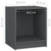 Hoover Bedside Cabinet 35.5×33.5×41.5 cm Solid Pinewood – Grey, 1