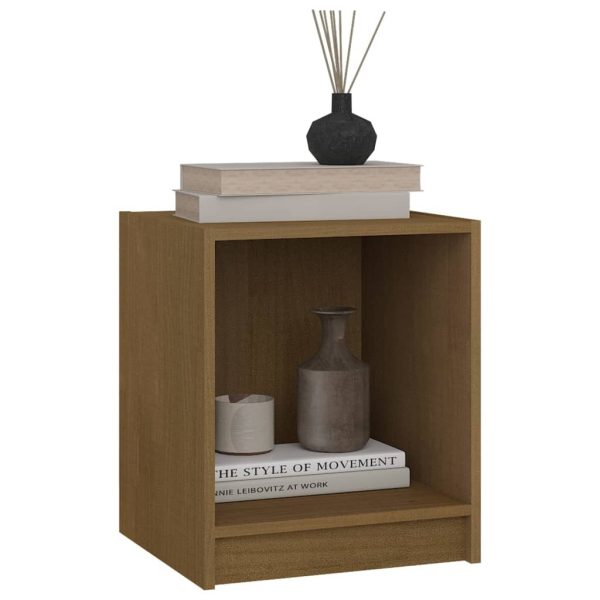 Hoover Bedside Cabinet 35.5×33.5×41.5 cm Solid Pinewood – Honey Brown, 1
