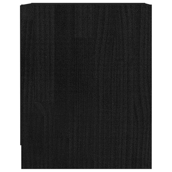 Hoover Bedside Cabinet 35.5×33.5×41.5 cm Solid Pinewood – Black, 1