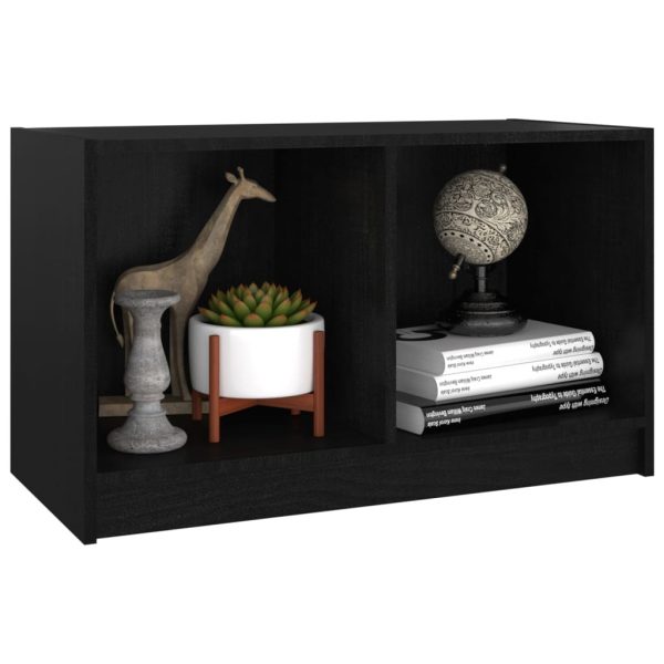 Edmunds TV Cabinet 70x33x42 cm Solid Pinewood – Black