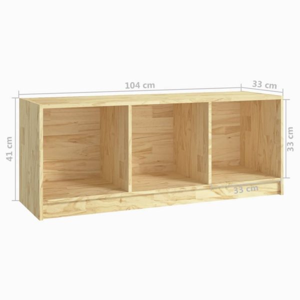 Buckingham TV Cabinet 104x33x41 cm Solid Pinewood – Brown