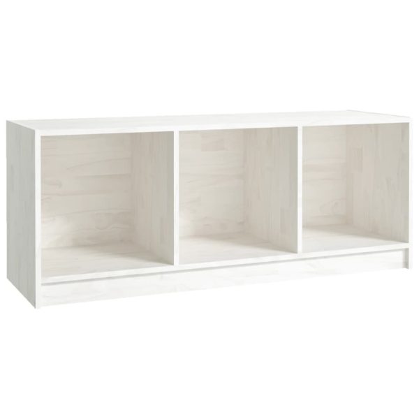 Buckingham TV Cabinet 104x33x41 cm Solid Pinewood – White