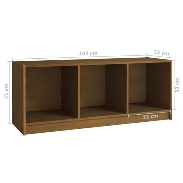Buckingham TV Cabinet 104x33x41 cm Solid Pinewood – Honey Brown