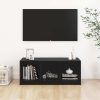 Buckingham TV Cabinet 104x33x41 cm Solid Pinewood – Black