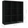 Book Cabinet/Room Divider 104×33.5×110 cm Solid Pinewood – Black