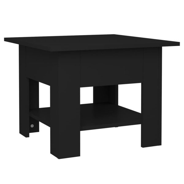 Coffee Table 55x55x42 cm Engineered Wood – Black