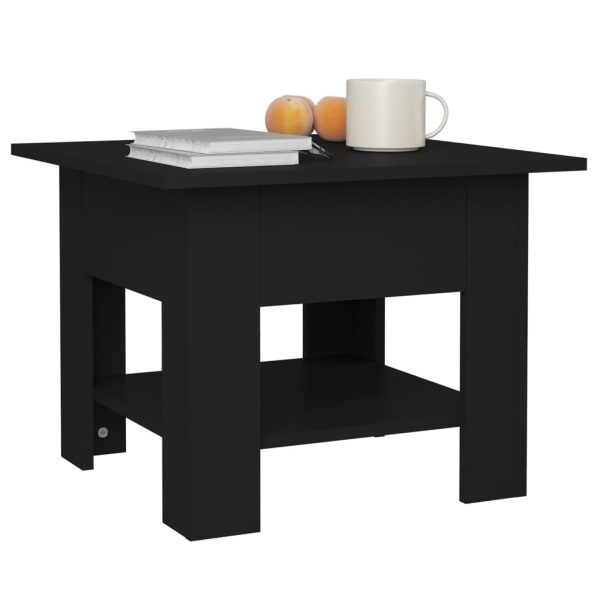 Coffee Table 55x55x42 cm Engineered Wood – Black