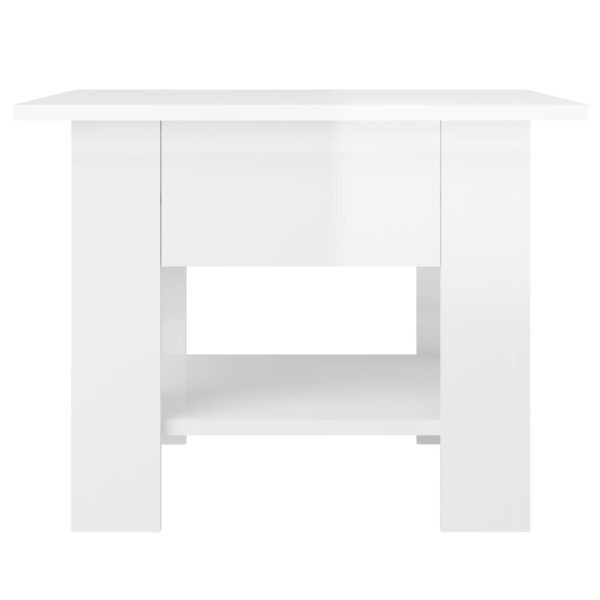 Coffee Table 55x55x42 cm Engineered Wood – High Gloss White