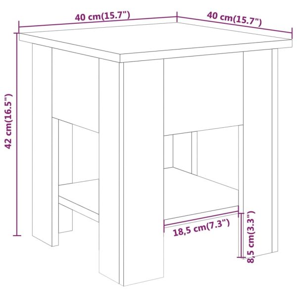 Coffee Table 40x40x42 cm Engineered Wood – White