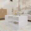 Coffee Table 102x55x43 cm Engineered Wood – High Gloss White