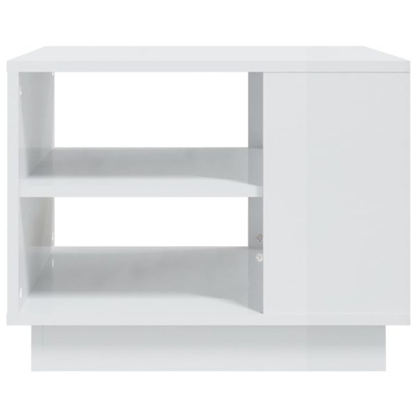 Coffee Table 55x55x43 cm Engineered Wood – High Gloss White