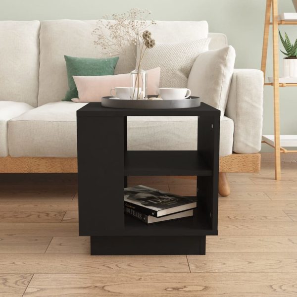 Coffee Table 40x40x43 cm Engineered Wood – Black