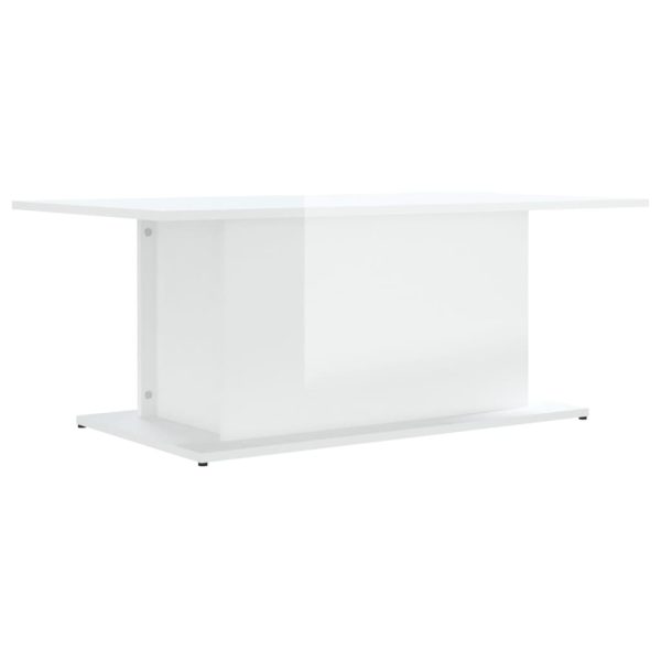 Coffee Table 102×55.5×40 cm Engineered Wood – High Gloss White