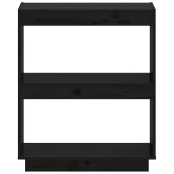 Book Cabinet Solid Pinewood – 60x35x71 cm, Black