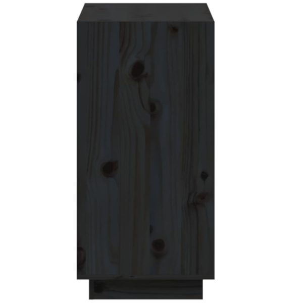 Book Cabinet Solid Pinewood – 60x35x71 cm, Black