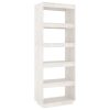 Book Cabinet Solid Pinewood – 60x35x167 cm, White