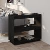 Book Cabinet Solid Pinewood – 80x35x71 cm, Black
