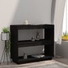 Book Cabinet Solid Pinewood – 80x35x71 cm, Black