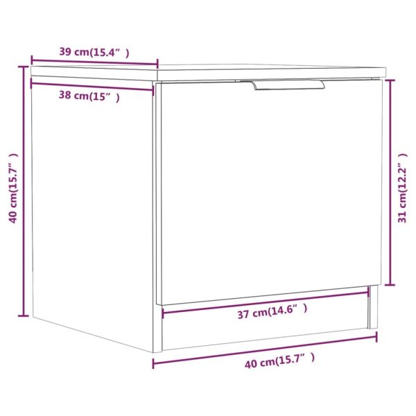 Horizon Bedside Cabinet 40x39x40 cm – Concrete Grey, 2