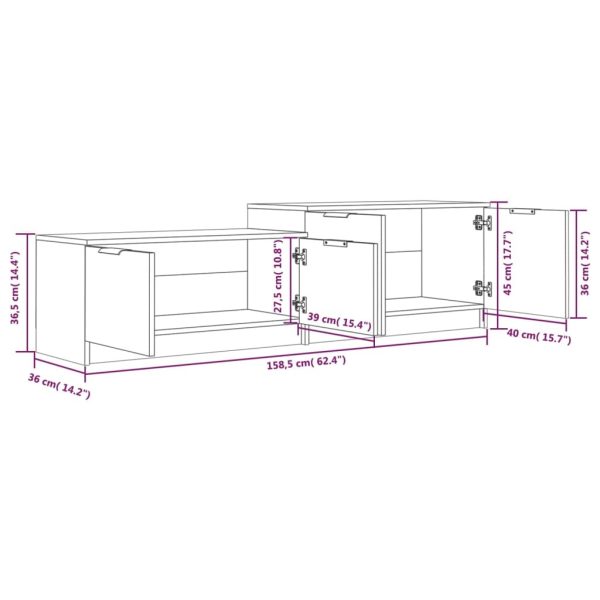 Colville TV Cabinet 158.5x36x45 cm Engineered Wood – White