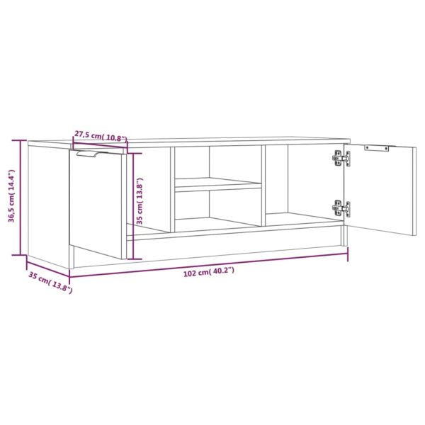 Cheshire TV Cabinet 102x35x36.5 cm Engineered Wood – White