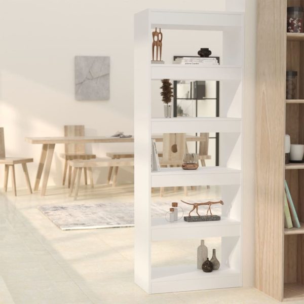 Portlethen Book Cabinet/Room Divider 60x30x166 cm Engineered Wood – White