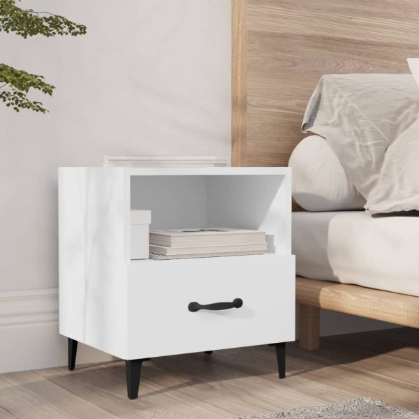 Utica Bedside Cabinet Engineered Wood – White, 1