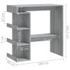 Bar Table with Storage Rack 100x50x101.5 cm Engineered Wood – Grey Sonoma