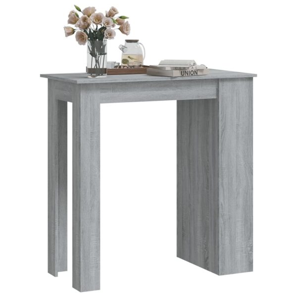 Bar Table with Storage Rack 102x50x103.5 cm Engineered Wood – Grey Sonoma