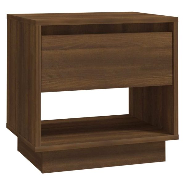 Todmorden Bedside Cabinet 45x34x44 cm Engineered Wood – Brown Oak, 2