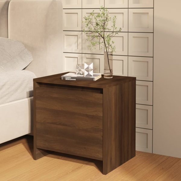 Falmouth Bedside Cabinet 45x34x44.5 cm Engineered Wood – Brown Oak, 2