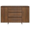 Sideboard with 3 Drawers 120x41x75 cm Engineered Wood – Brown Oak