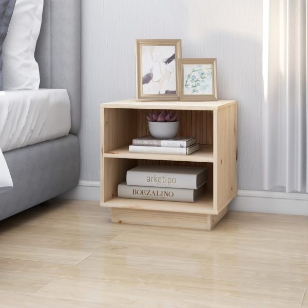 Glens Bedside Cabinet 40x34x40 cm Solid Wood Pine – Brown, 1