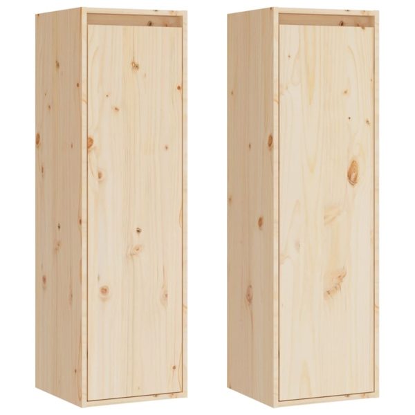 Wall Cabinet 30x30x100 cm Solid Wood Pine