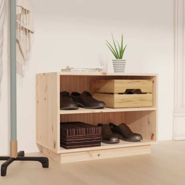 Shoe Cabinet 60x34x45 cm Solid Wood Pine – Brown