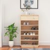 Shoe Cabinet 60x34x105 cm Solid Wood Pine – Brown