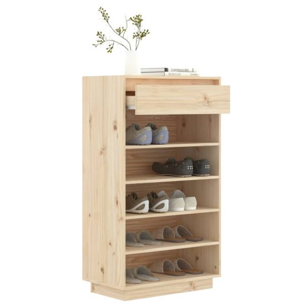 Shoe Cabinet 60x34x105 cm Solid Wood Pine – Brown