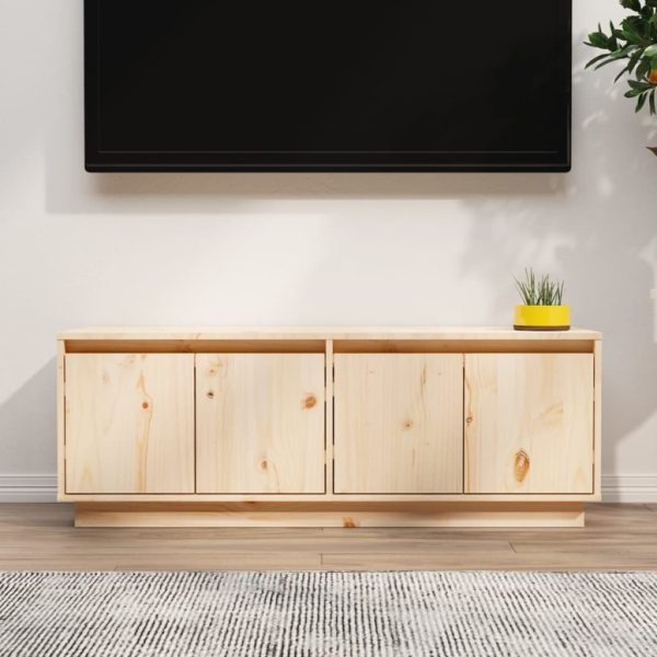 Eloy TV Cabinet 110x34x40 cm Solid Wood Pine – Brown