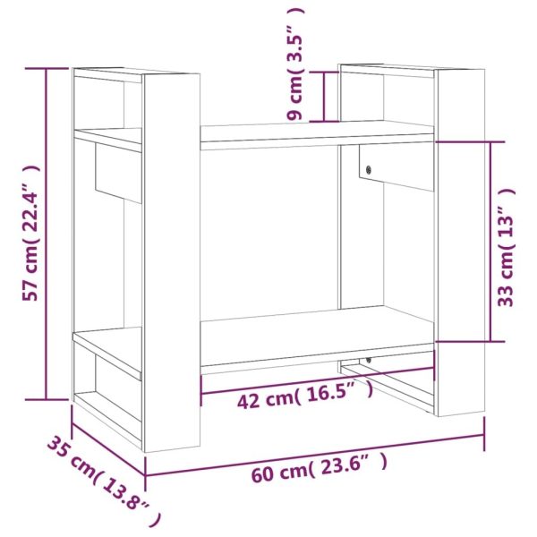 Hastings Book Cabinet/Room Divider 60x35x57 cm Solid Wood Pine – Brown