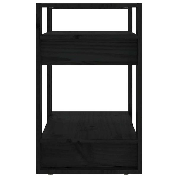 Hastings Book Cabinet/Room Divider 60x35x57 cm Solid Wood Pine – Black