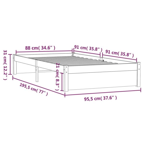 Tothill Bed Frame Solid Wood – SINGLE, Brown