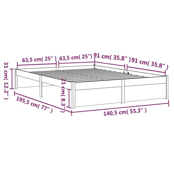 Tothill Bed Frame Solid Wood – DOUBLE, White