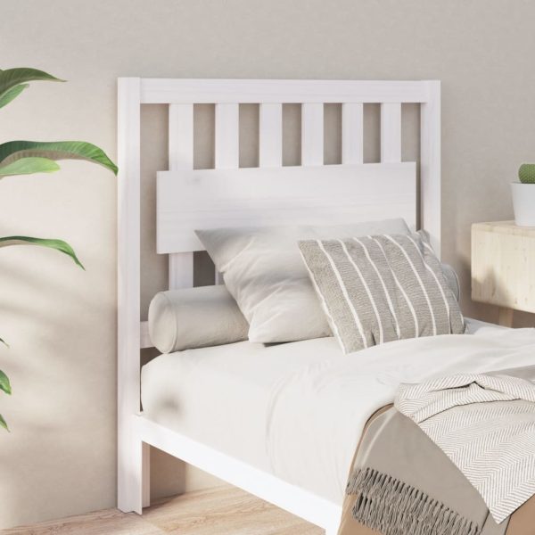 Bed Headboard Solid Wood Pine – 95.5x4x100 cm, White