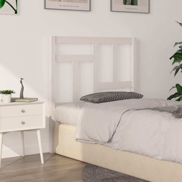 Bed Headboard Solid Wood Pine – 95.5x4x100 cm, White