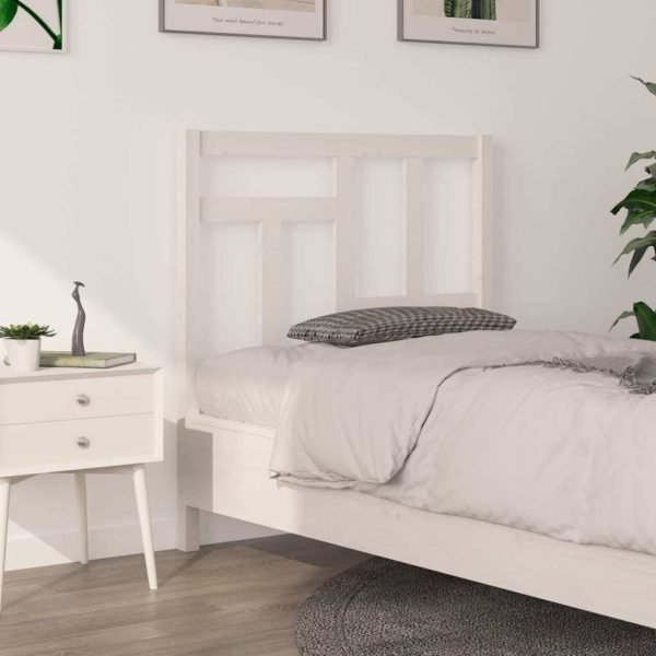 Bed Headboard Solid Wood Pine – 95.5x4x100 cm, White