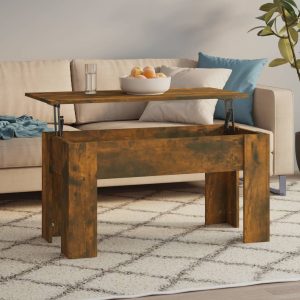 Coffee Table 101x49x52 cm Engineered Wood – Smoked Oak