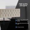 Linen Fabric Bed Deluxe Headboard Bedhead – QUEEN, Beige