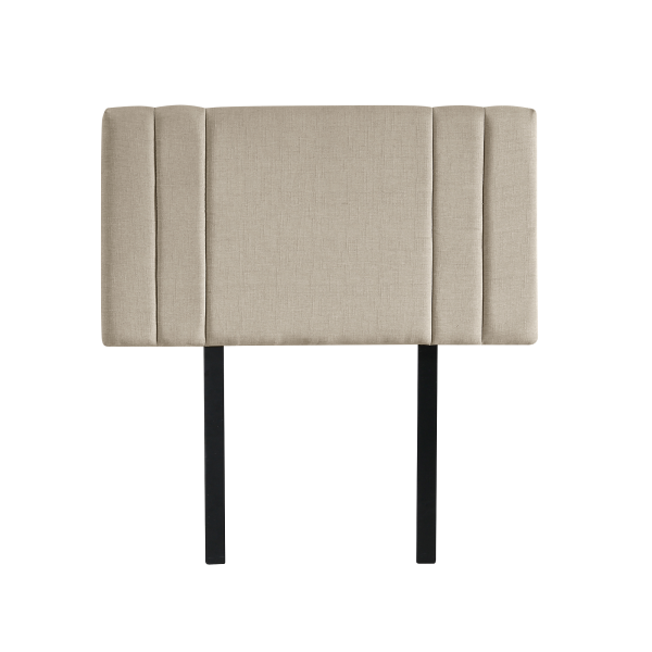 Linen Fabric Bed Deluxe Headboard Bedhead – SINGLE, Beige